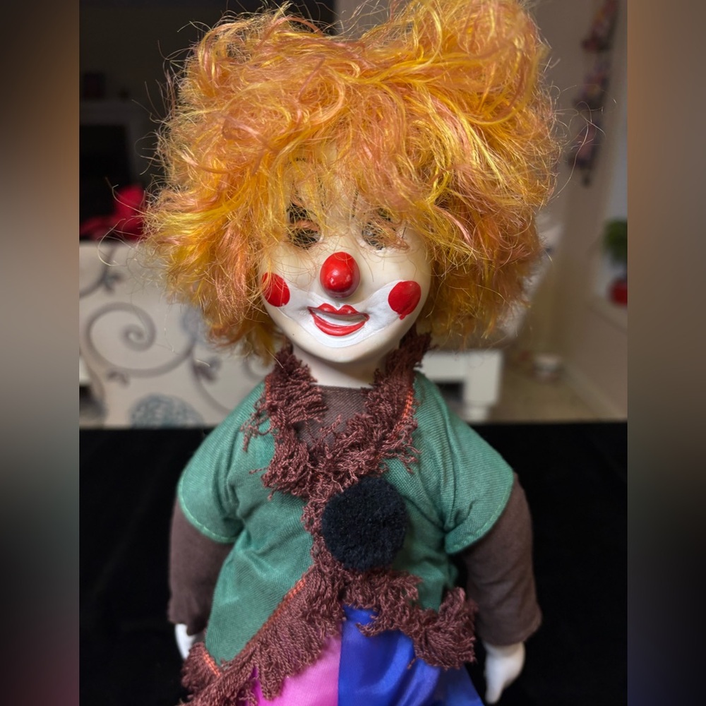 Vintage Porcelain Clown Doll - Picture 2 of 7